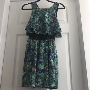 Blue floral abstract dress